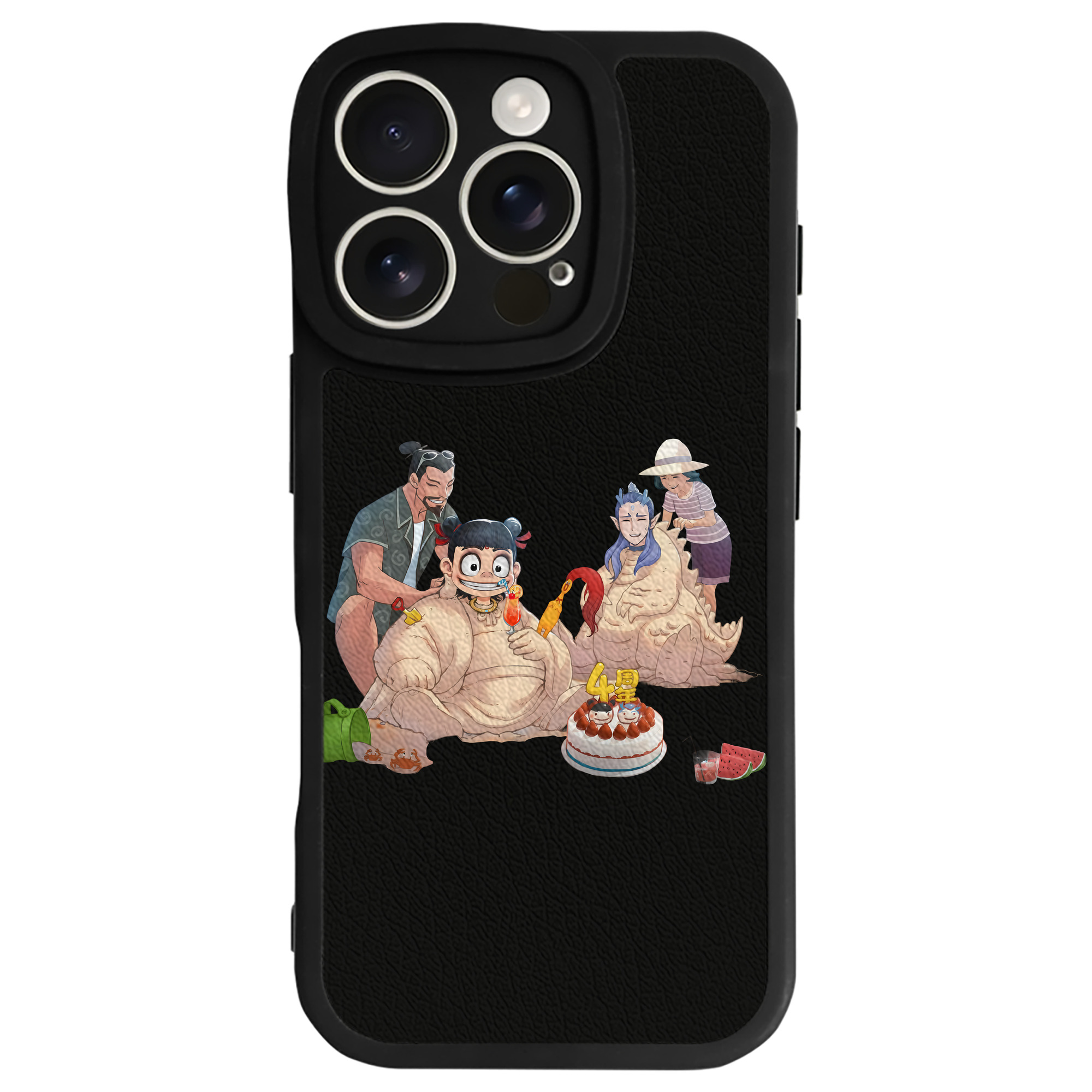 （画像用） Ne Zha 2 ナタ 魔童の大暴れ 【iPhone 16シリーズ対応】シリコンスマホケース（レザー調） 材質：シリコン
